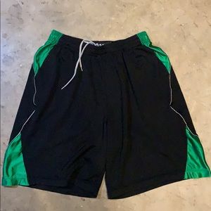 Men’s XL green and black Basketball shorts